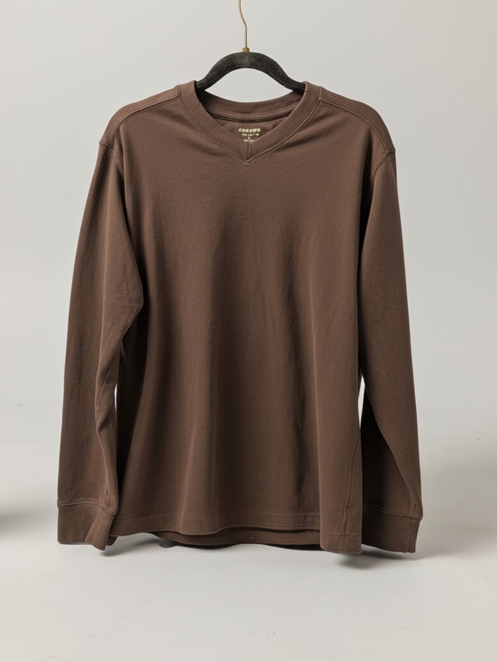 Sonoma Chocolate Brown Long-Sleeve V-neck Shirt